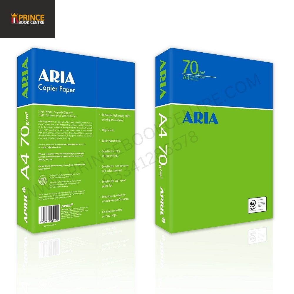 A4 Paper Aria 70 Gsm (Box Of 5 Reams) – Prince Book Centre